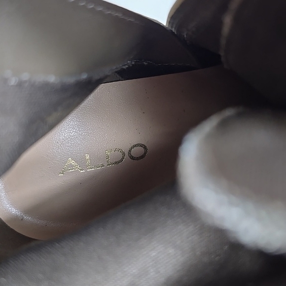 NWOT Aldo Aliria Velvet Lace-Up Platform Boots - Picture 7 of 8